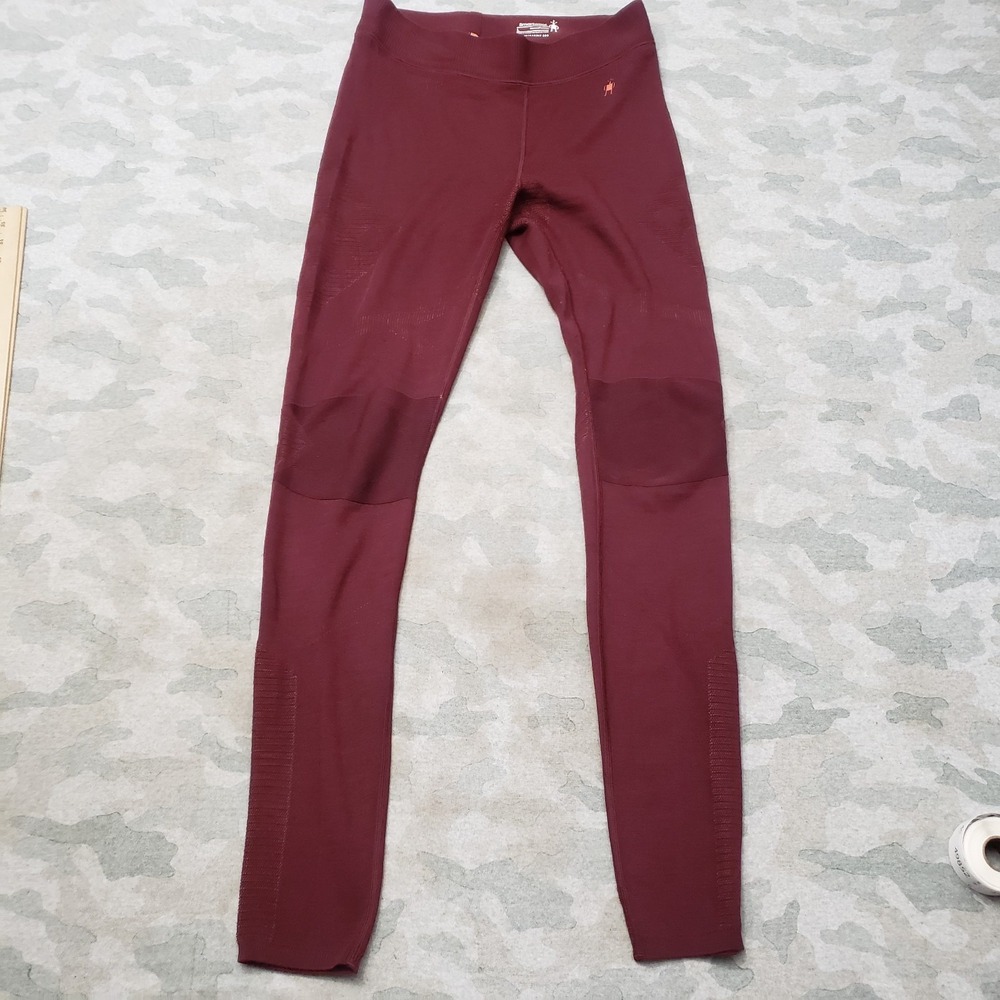 Smartwool Base Layer Pants Womens Large Red Intraknit 200 Merino Wool Blend